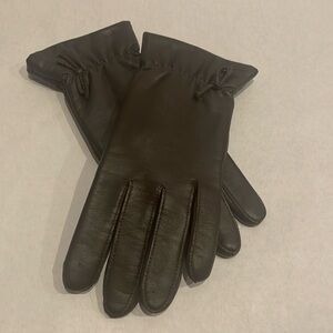 Brown faux Leather Gloves